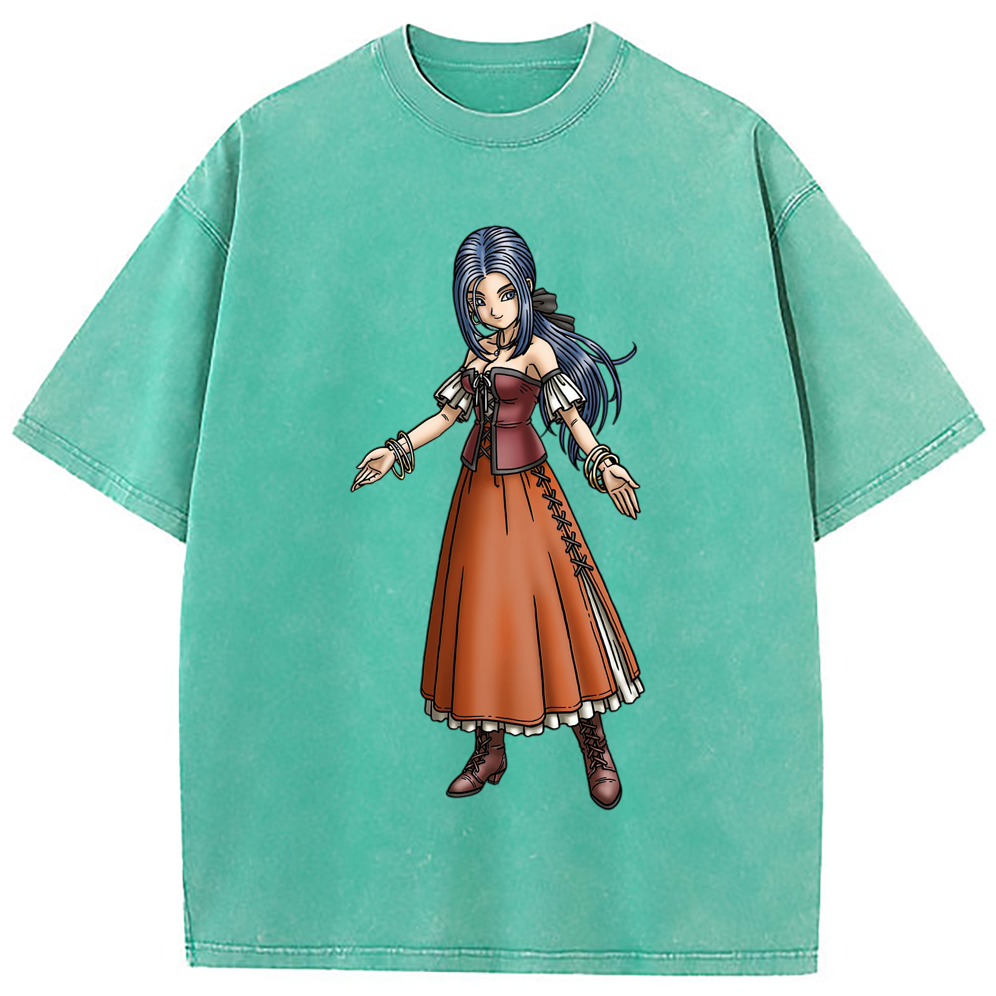 （画像用） ドラゴンクエスト Doragon Kuesuto Dragon Quest 綿100% ヴィンテージ風 半袖Tシャツ（フロントプリント）